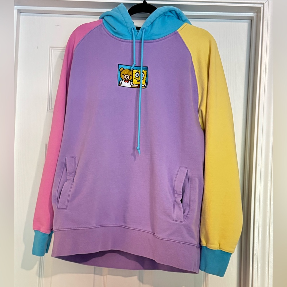Teddy Fresh Unisex Purple Hoodie with Bear and Sponge Graphic